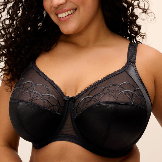 Cate Full Cup Banded Bra in Black, front