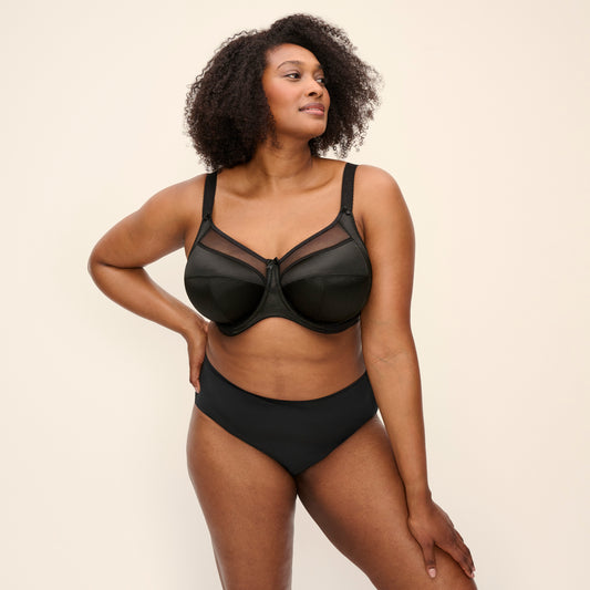 Goddess Keira Banded Bra in Black, front