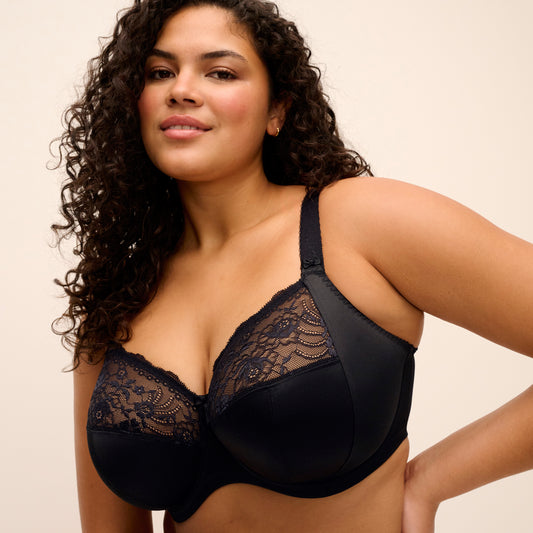 Morgan Stretch Banded Bra in Black, front
