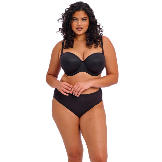 Smooth Moulded Strapless Bra in Black, front