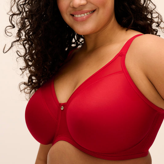 Smooth Moulded Bra in Haute Red, front