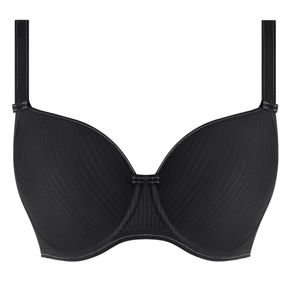 Black bra on a white background