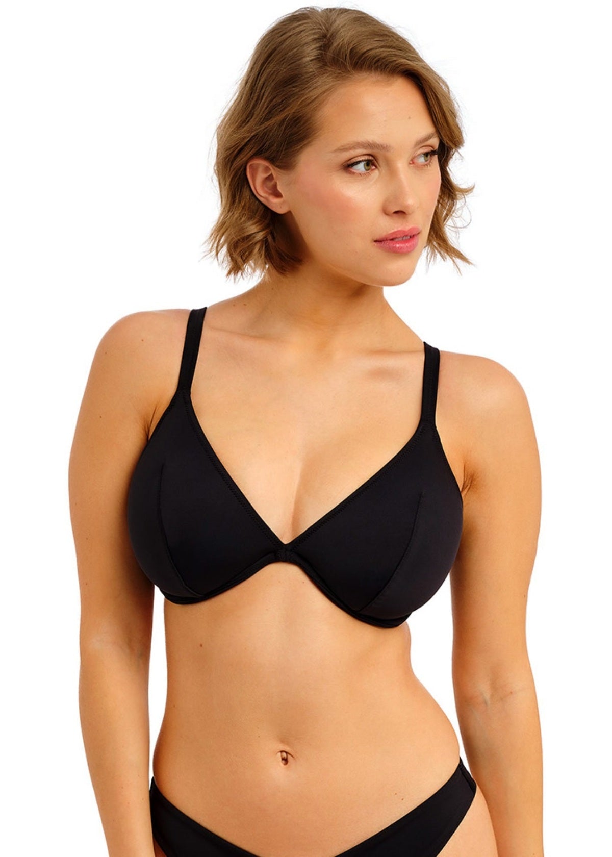 Freya Jewel Cove Plunge Bikini Top Black