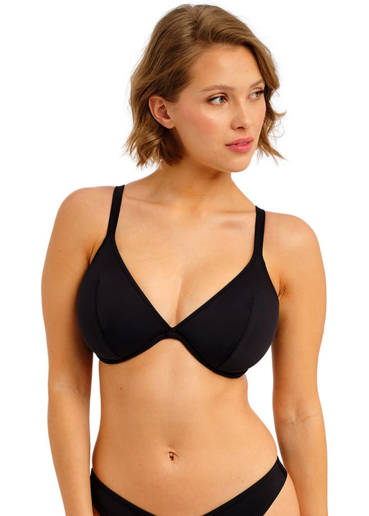 Freya Jewel Cove Plunge Bikini Top Black