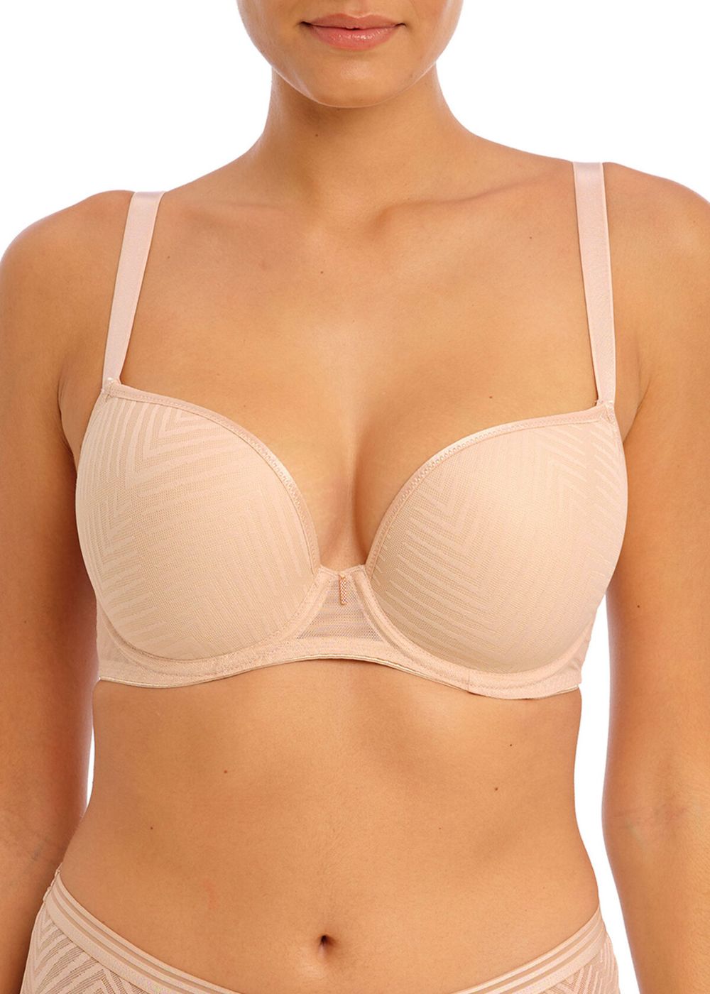 Freya Tailored Moulded Plunge T Shirt Bra Natural Beige