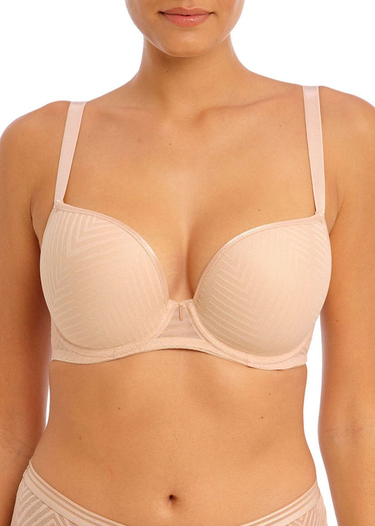 Freya Tailored Moulded Plunge T Shirt Bra Natural Beige