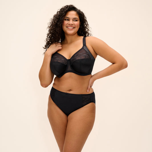 Cate Full Cup Banded Bra in Black, front