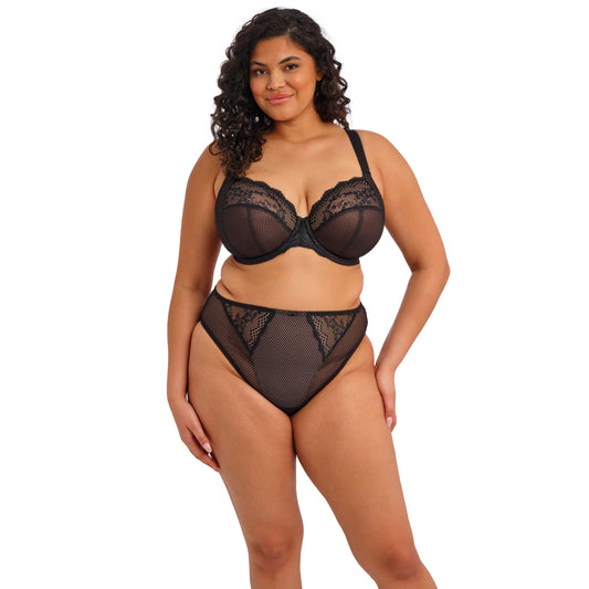 Charley Stretch Plunge Bra in Black, front