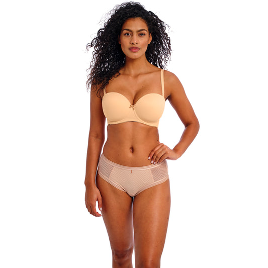 Freya Deco Strapless Moulded Bra in Nude, front