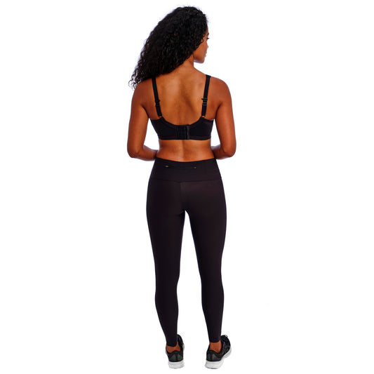 Freya Dynamic Soft Cup Crop Top Sports Bra in Jet Black, back