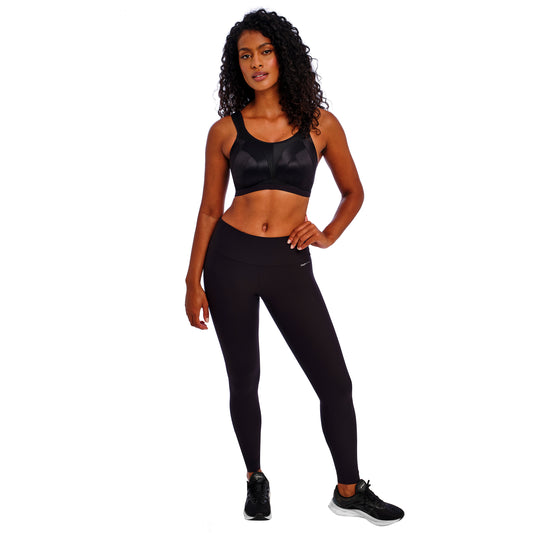 Freya Dynamic Soft Cup Crop Top Sports Bra in Jet Black, front