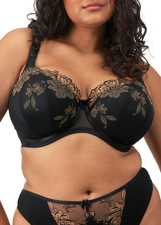 Elomi Teagan Padded Half Cup Bra Black/Almond