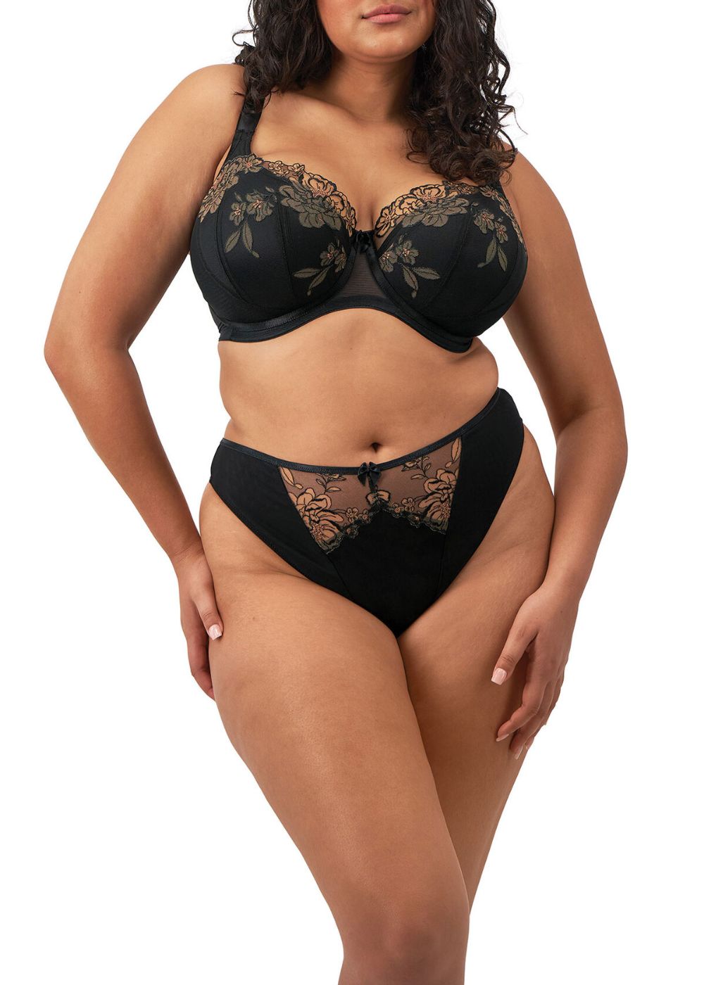 Elomi Teagan Padded Half Cup Bra Black/Almond