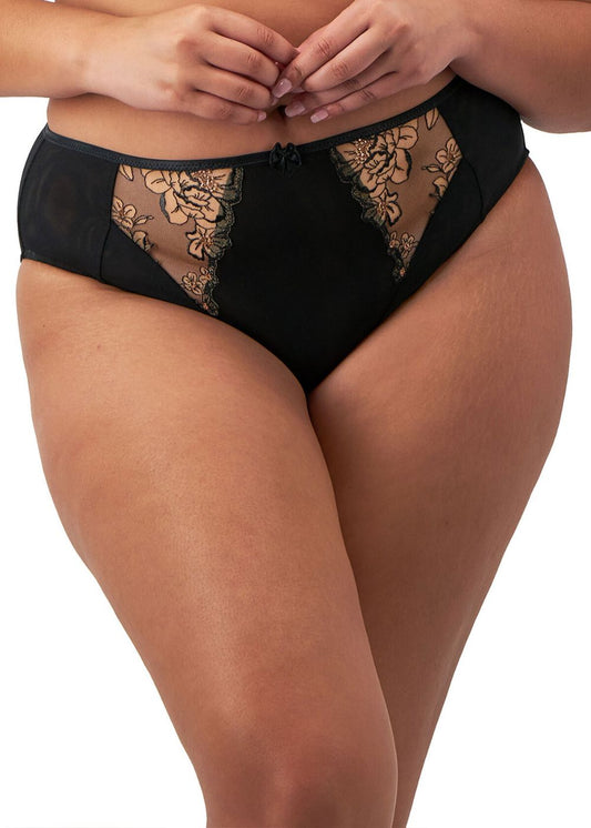 Elomi Teagan High Leg Brief Black/Almond