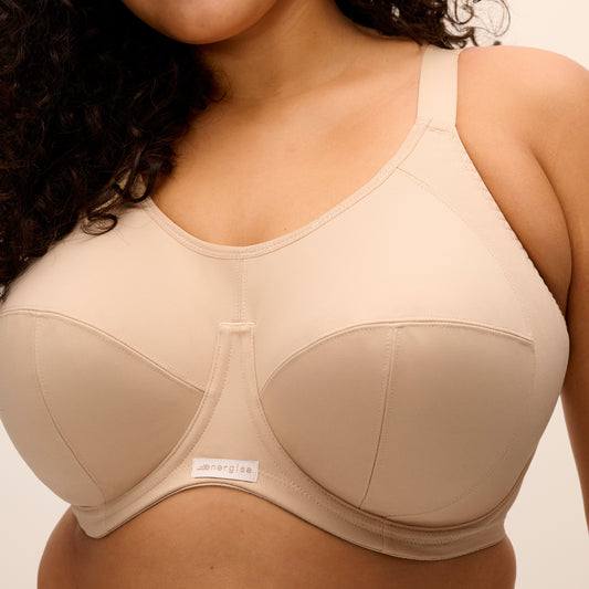 Energise Sports Bra in Nude, front