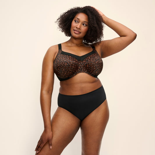 Goddess Kayla Full Cup Bra in Dark Leopard, front