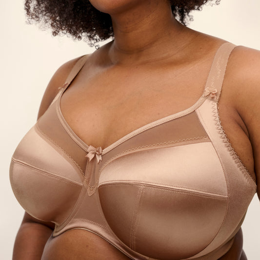 Goddess Keira Banded Bra in Fawn, front
