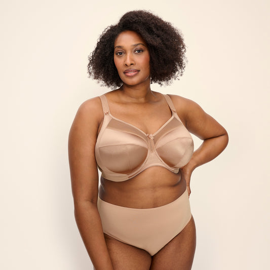 Goddess Keira Banded Bra in Fawn, front