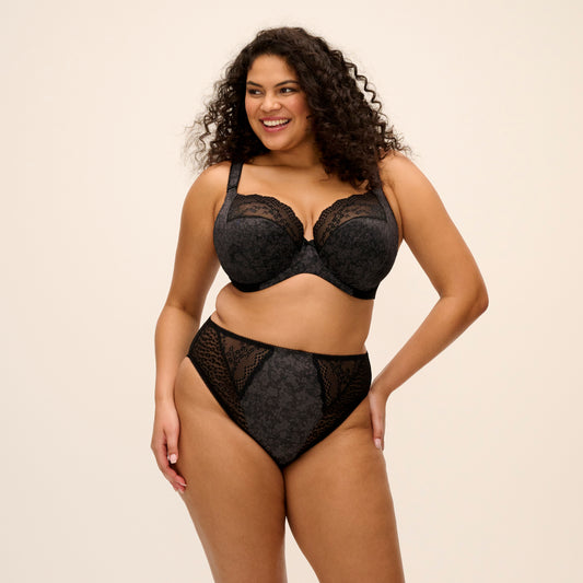 Lucie Stretch Plunge Bra in Black, front