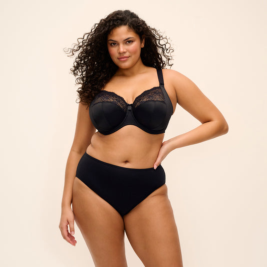 Morgan Stretch Banded Bra in Black, front
