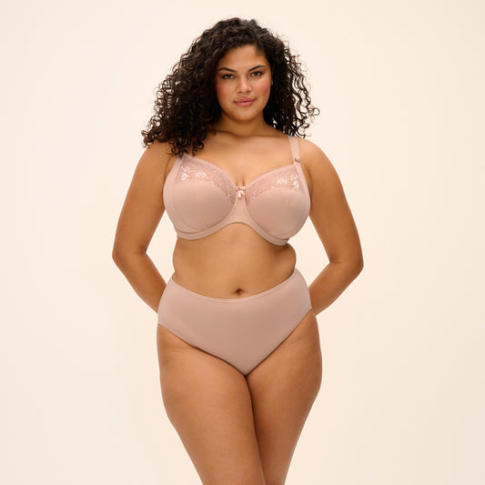 Morgan Stretch Banded Bra in Sahara, front