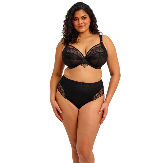 Priya UW Plunge Bra in Black, front