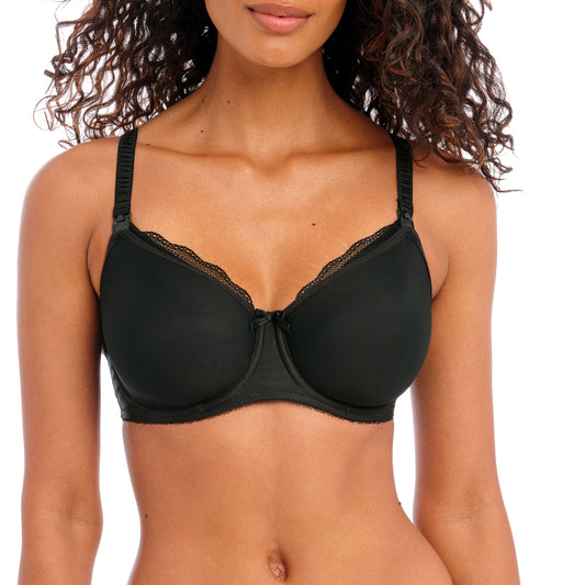 Freya Pure Moulded Nursing Bra in Black, front