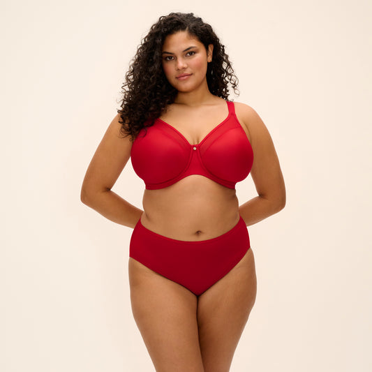 Smooth Moulded Bra in Haute Red, front