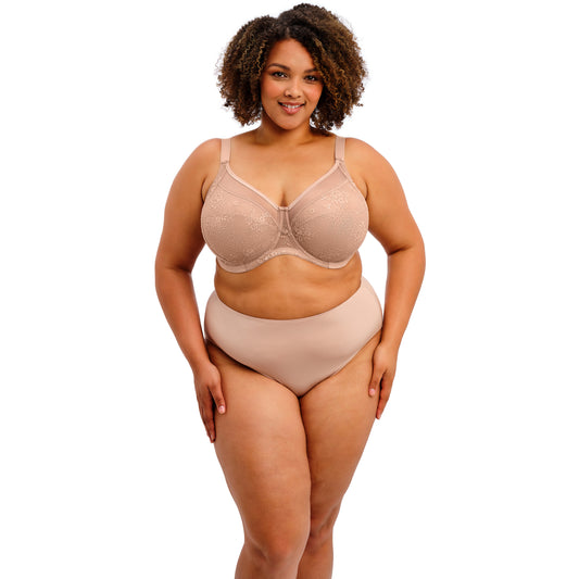 Goddess Verity Banded Bra in Beige, front